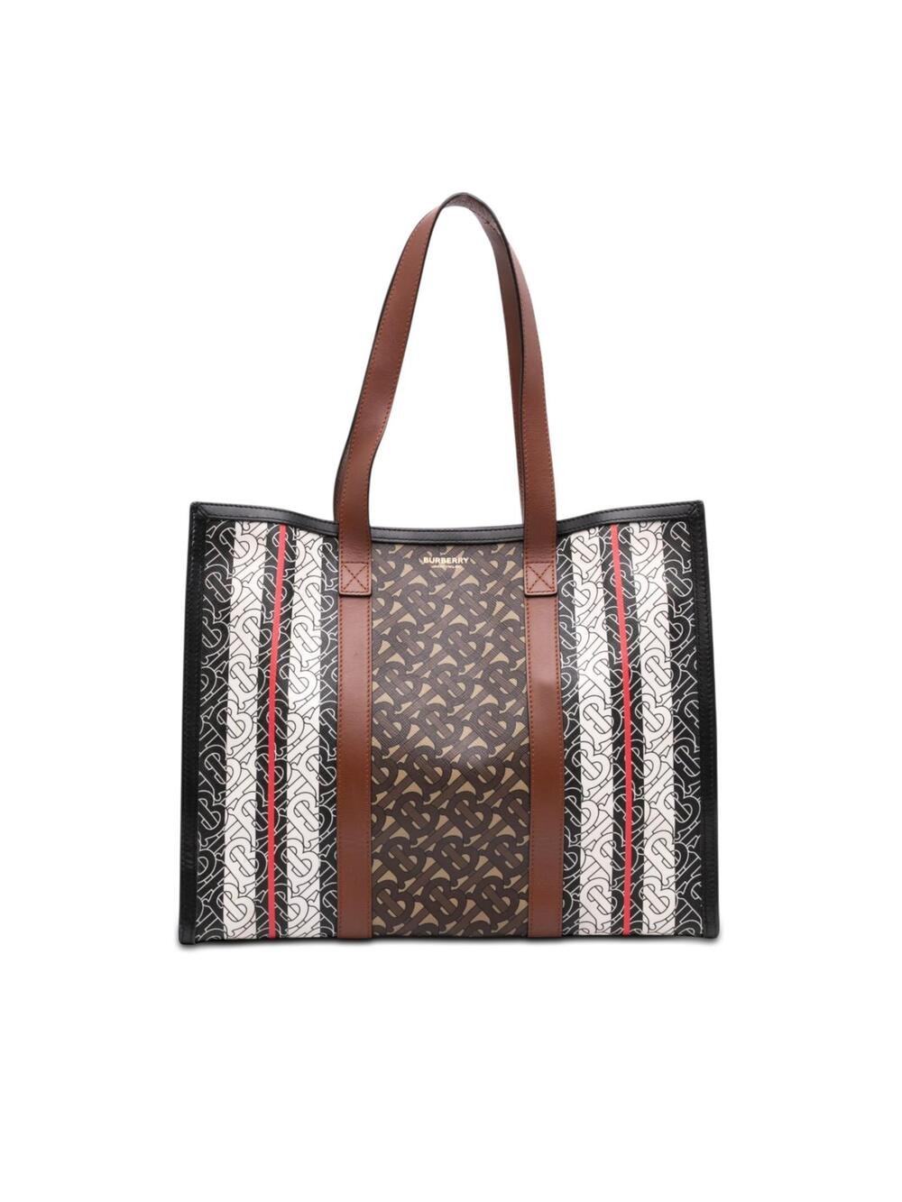 Burberry Tb E Canvas Stripe Book Tote #306537B55B